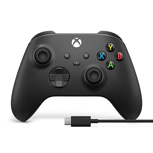 Xbox Core Wireless Gaming Controller + USB-C Cable 1V8-00016 – Carbon Black Like New