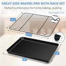 TeamFar Baking Sheet with Rack Set, 16" x 12" x 1" - Black - Like New