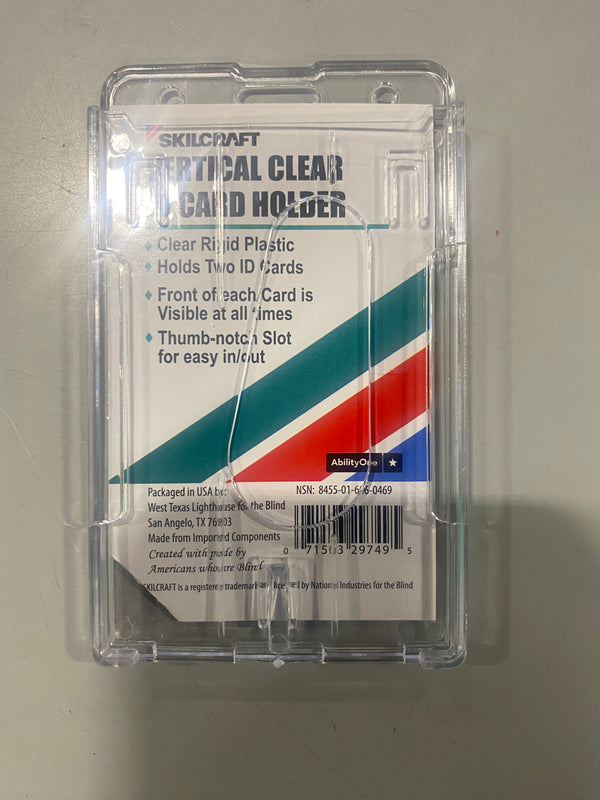 ABILITYONE 8455-01-666-0469 DUAL CARD ID HOLDER - TOP LOAD - SINGLE - Brand New