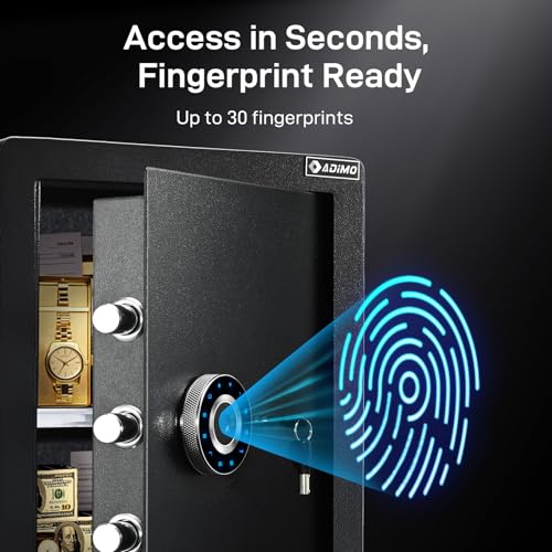 ADIMO FINGERPRINT SAFE 2.1 CUFT BIOMETRIC SAFE REMOVABLE SHELF - BLACK - Like New