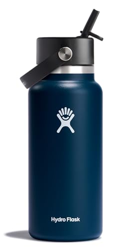 HYDRO FLASK 32 OZ WIDE FLEX STRAW CAP BOTTLE - BOTTLE, WIDE STRAW LID - INDIGO - Like New