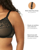 857210 WACOAL WOMEN'S VISUAL EFFECTS MINIMIZER BRA SIZE: WOMEN 40DD - BLACK - Like New