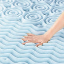 Mellow 4" 5-Zone Memory Foam Mattress Topper Cool Gel Infusion King - Blue - Brand New