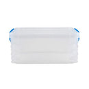 Advantus Super Stacker Snap Lid Storage Box, Clear/Blue (39811) - Brand New