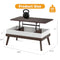 BIDISO LIFT TOP COFFEE TABLE EASY-TO-ASSEMBLY CENTER TABLE - Espresso - Like New