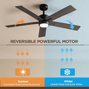 VAGIZM Ceiling Fan Light Remote 52" Modern Bedroom Fans Dimmable CFL-002W3 - Like New