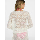 NO BOUNDARIES CROCHET COVERUP TOP LONG SLEEVES SIZE MEDIUM - FRESH IVORY - Brand New