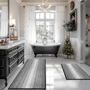 BSICPRO Bathroom Rugs, 2 Piece Thick Absorbent Chenille Bath Mat Rug Set, Black - Like New