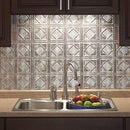 FASADÉ Backsplash Panel Crosshatch Silver 4 Decorative Vinyl Backsplash Panel - Brand New