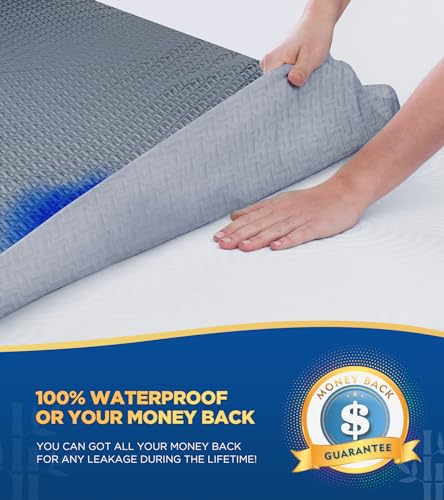 BOSANE PREMIUM 100% WATERPROOF KING MATTRESS PROTECTOR BREATHABLE 3D GRAY Like New