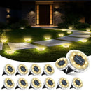 echosari 12 Pack Solar Ground Lights Anti Glare Diamond Warm White - Like New