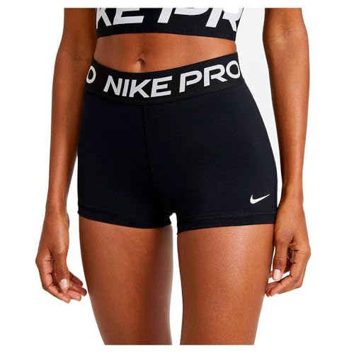 CZ9857 NIKE PRO WOMEN'S 3" COMPRESSION SHORTS - SIZE: WOMEN S - BLACK/WHITE - Brand New