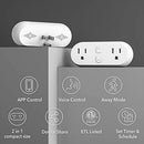 HBN SMART PLUG 15A WIFI&BLUETOOTH OUTLET EXTENDER DUAL SOCKET U153T-4P - WHITE - Like New