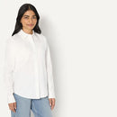 AMAZON ESSENTIALS WOMEN'S REGULAR FIT STRETCH POPLIN BUTTON-UP DRESS -M- WHITE - Brand New