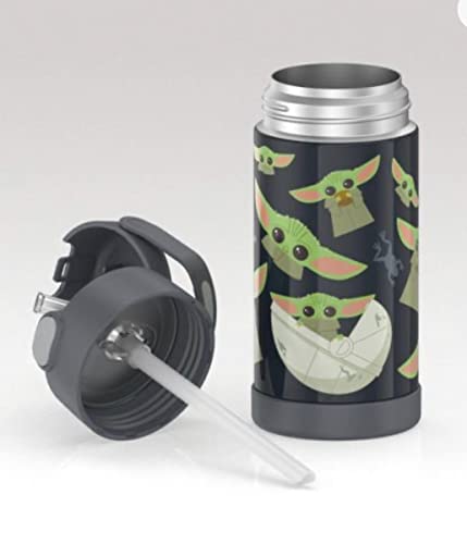 THERMOS FUNTAINER WATER BOTTLE WITH STRAW - 12 OUNCE KIDS MANDALORIAN - Like New