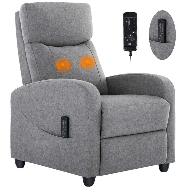 DUMOS SINGLE FABRIC RECLINER MASSAGE CHAIRS/SOFA PADDED SEAT ADJUSTABLE BACKREST - Like New