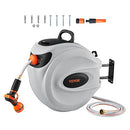 VEVOR 84FT Hose Reel, Garden Hose Reel with 9-Pattern Nozzle - Grey/Orange - Like New