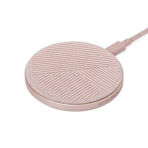 Native Union Drop Marquetry 7.5W Wireless Charging Pad DROP-ROSE-MARQ-AP - Rose Like New