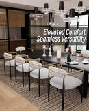 Morden Fort Modern Boucle Dining Chairs Luxury Upholstered Backrest Set of 2 - Like New