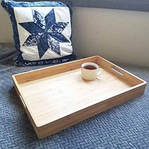 LIPPER INTERNATIONAL 8865 SOLID BAMBOO WOOD SERVING TRAY - BAMBOO Like New