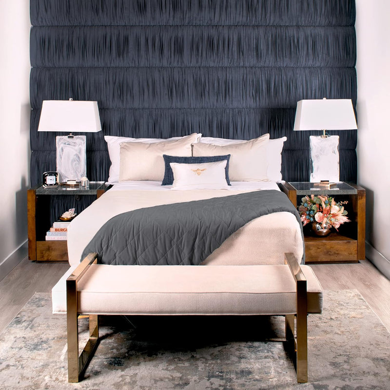 HUG BUD WEIGHTED BLANKET 60"X80" 12LBS NO COVER REQUIRED QUEEN/KING SIZE GRAY - Like New