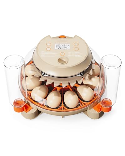 Innsky 12 Egg Incubator, Automatic Egg Turning and IS-EI001, White/Orange - Like New