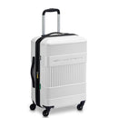 DELSEY PARIS UNITED COLORS OF BENETTON RIBBED HARDSIDE LUGGAGE SPINNER - WHITE - Brand New