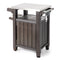 Keter Outdoor Grill Prep & Serving Cart, Stainless Steel Top, 68-Gal, Brown Like New