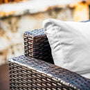 Nestl Wicker Outdoor Furniture Set - 7 Piece Patio Dining Set (Brown/Off White) - Like New