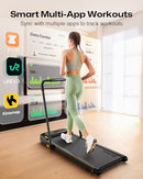 UREVO SMART 2-IN-1 FOLDING TREADMILL, URTM030, YELLOW - Like New