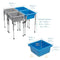 ECR4KIDS 4-STATION SAND/WATER ADJUSTABLE PLAY TABLE - GRAY/FRENCH BLUE - Brand New