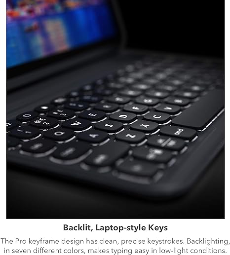 Zagg 103404717 Pro Keys Wireless Keyboard & Detachable Apple iPad Pro 11 - Black Like New
