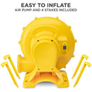 SUNNY & FUN SINGLE RING INFLATABLE WATER SLIDE PARK CLIMBING WALL POOL - BLUE - Brand New
