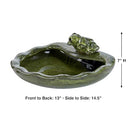Smart Solar 22300R01 Solar Powered Ceramic Frog Water Feature - Green - Like New
