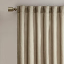 MADISON PARK ANDORA EMBROIDERED BRANCHES FAUX SILK CURTAIN PANEL 50" X 84" TAN - Like New