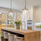 CLASSY LEAVES GOLD PENDANT LIGHTS KITCHEN ISLAND, KITCHEN PENDANT LIGHTING - Like New