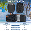 FANWOLI VACUUM TRAVEL BACKPACK CARRY ON LUGGAGE WITH TSA LOCK & ANTI - GREY - Brand New