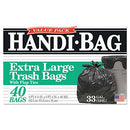 Handi-Bag HAB6FTL40 Super Value Pack Trash Bags, 33gal, .65mil, 32.5 x 40, Black - Brand New