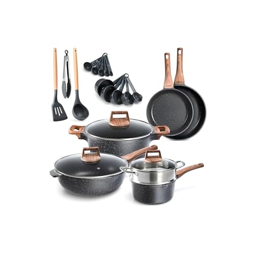 Bakken-Swiss 14-Piece Kitchen Cookware Set Granite Non-Stick Eco-Friendly - Like New
