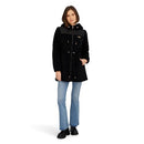 REEBOK WOMEN'S LONG DOUBLE SIDED FLEECE ZIP-UP JACKET - SIZE: M - BLACK - Brand New