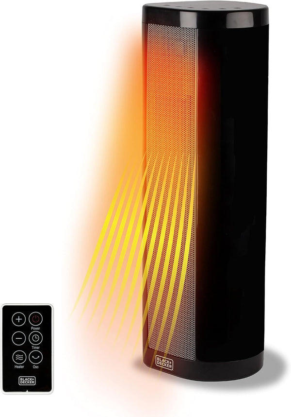 BLACK+DECKER Oscillating Electric Ceramic Space Heater BHVHC15 - Black - Like New