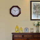 CLOCKSWISE QUICKWAY IMPORTS BROWN MODERN OCTAGON SHAPED WOOD-LOOKING PLASTIC - Like New