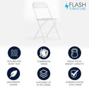 FLASH FURNITURE HERCULES SERIES PLASTIC FOLDING CHAIR WEIGHT CAPACITY - WHITE - Like New