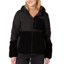 AMAZON ESSENTIALS WOMENS FULL-ZIP SHERPA FLEECE HOODED PUFFER JACKET XXL - BLACK - Brand New