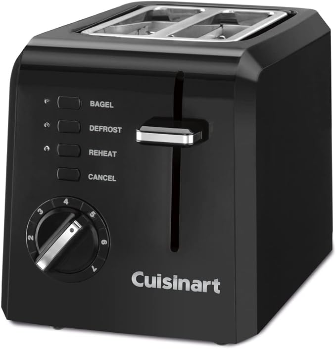 Cuisinart CPT-122BK 2-Slice Compact Plastic Toaster Black Like New