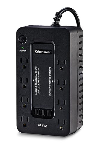 CYBERPOWER ST425 STANDBY UPS SYSTEM, 425VA/260W, 8 OUTLETS, COMPACT - BLACK - Like New