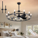 COCOSTAR Wagon Wheel Ceiling Fan with Lights Large Farmhouse Ceiling Fan - Brand New