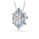 SWAROVSKI MAGIC PENDANT AND BROOCH, SNOWFLAKE, BLUE, RHODIUM FINISH - BLUE - Like New