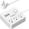 TESSAN Power Strip 3 USB 3 Outlet Desktop Charging Station 5 ft TPM01-US - White Like New