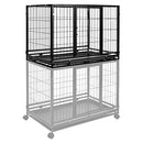 AMAZON BASICS PORTABLE HEAVY DUTY STACKABLE DOG & PET KENNEL WITH TRAY - BLACK - Like New